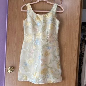 Sleeveless Floral Yellow Dress